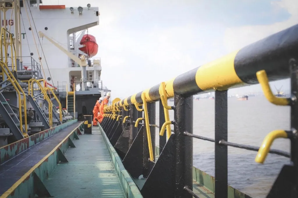 Deck of a tanker